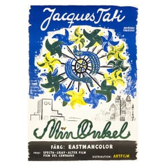 'Mon Oncle' Original Vintage Movie Poster by Olle Olsson Hagalund, Swedish, 1959