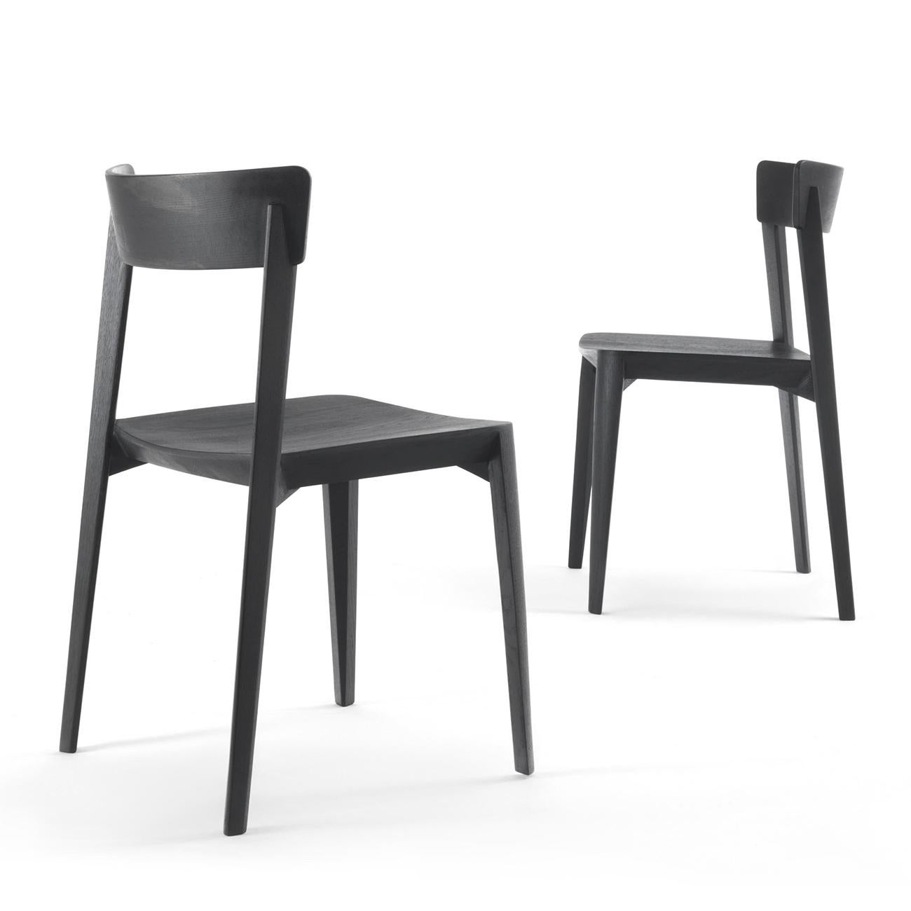 Mona Blackened Oak Chair In Excellent Condition For Sale In Paris, FR