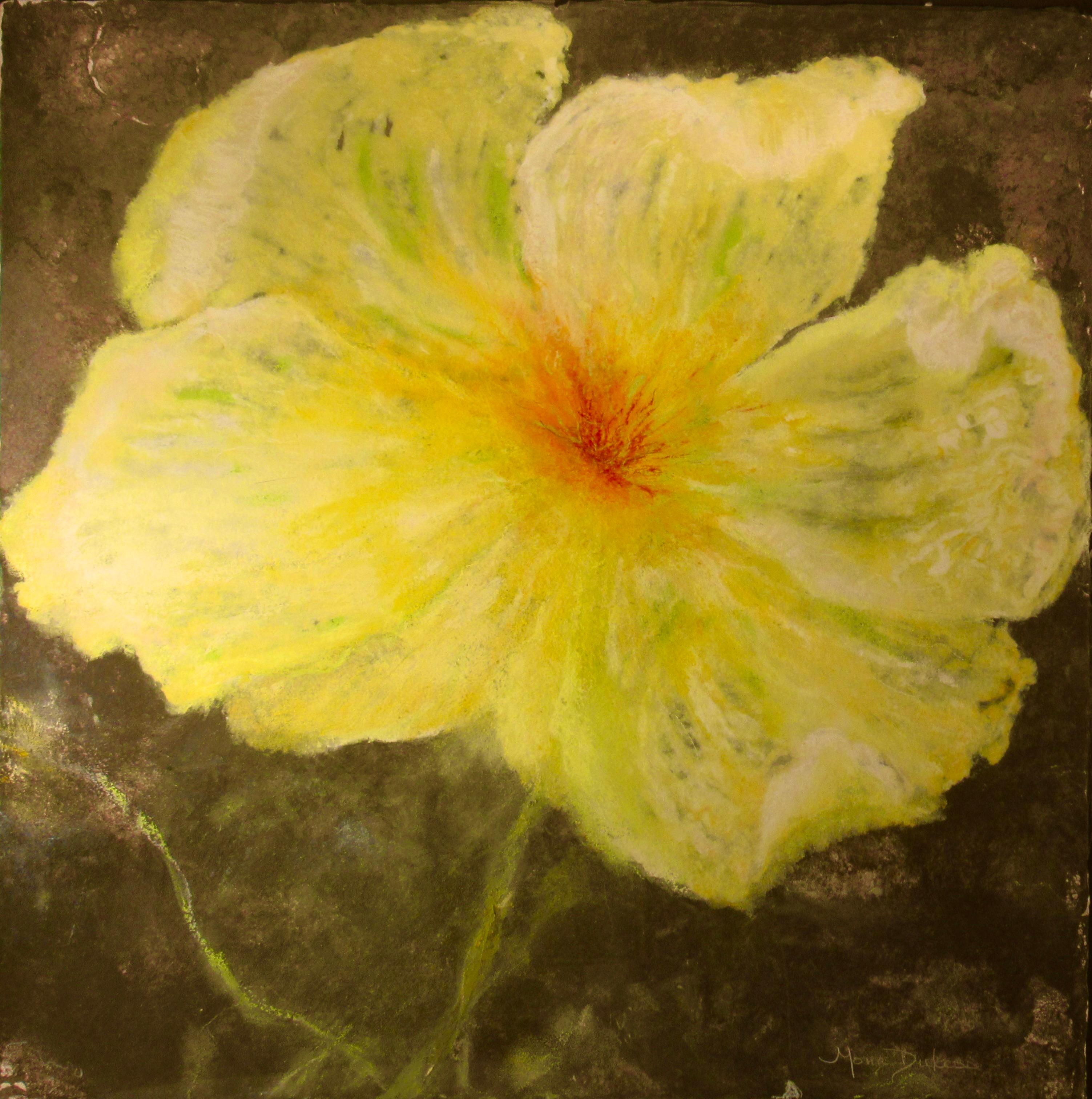 Fleur jaune - Painting de Mona Dukess