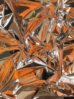 Folds in Time #144 - abstract metallic foil monochromatic reflections in light