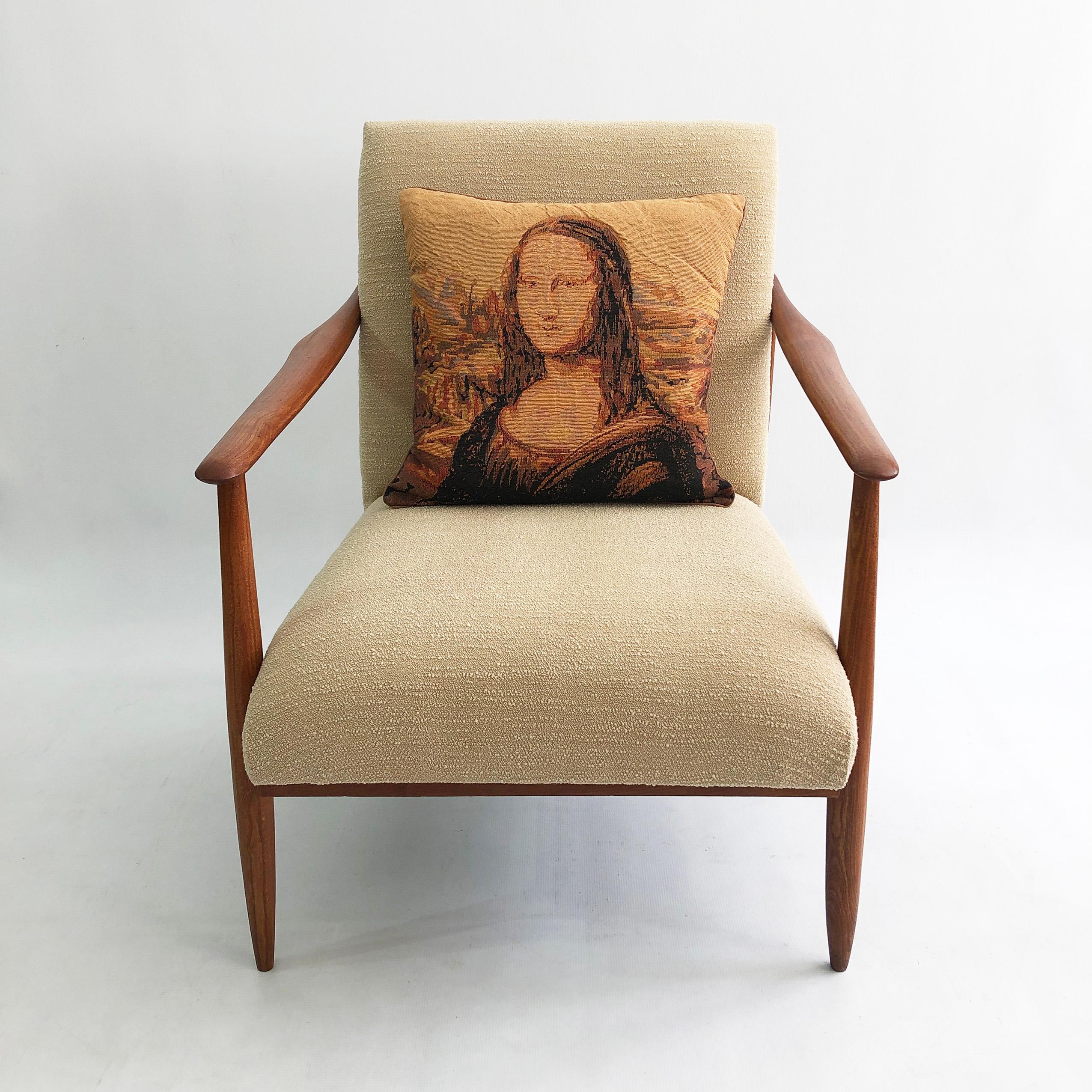 Mona Lisa Kissen Louvre 1970er Jahre 1980er Da Vinci Kunstbett Sofa Sessel Boho Decor  (Französisch) im Angebot