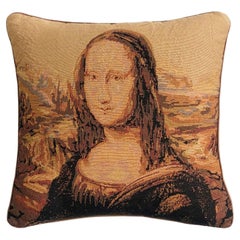 Mona Lisa Kissen Louvre 1970er Jahre 1980er Da Vinci Kunstbett Sofa Sessel Boho Decor 