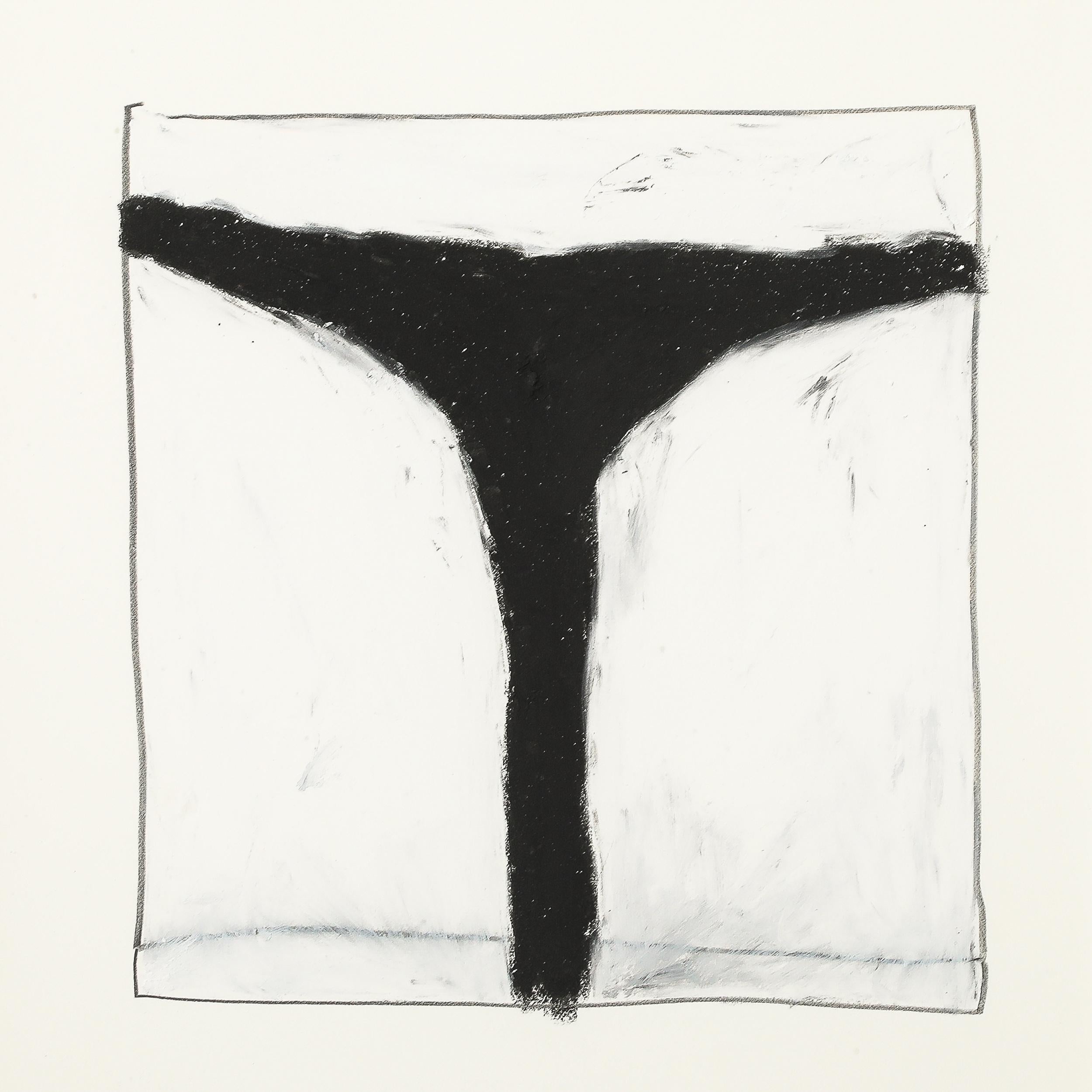 Mid-Century Modernist Abstract Lithograph in White and Black Signed Mona Mark For Sale 3