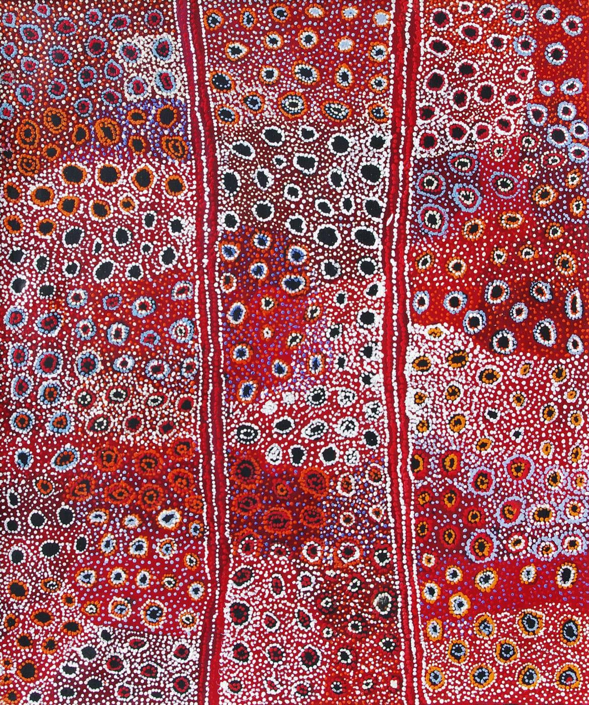 Mona Mitakiki Shepherd Abstract Painting - Mona Shepherd, Many rock holes, contemporary Australian Aboriginal Art