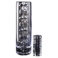 Mona Morales crystal hand cut decorative art vase and art object, Kosta, Sweden
