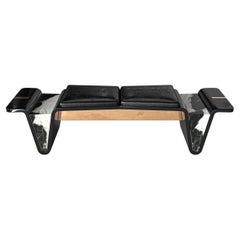 Banc "Monachella", acier inoxydable, bronze, marbre Panda, fait main, Istanbul