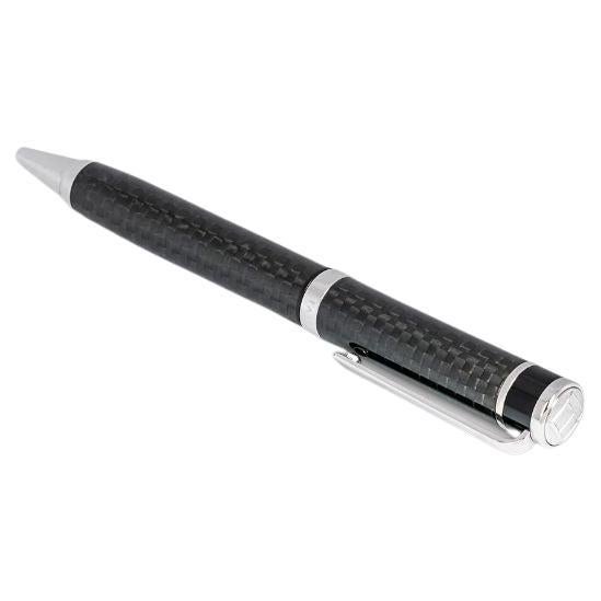 Monaco Ball Point Stift mit Carbonfaser-Effekt Harz in Sterlingsilber im Angebot