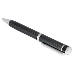 Monaco Ball Point Stift mit Carbonfaser-Effekt Harz in Sterlingsilber