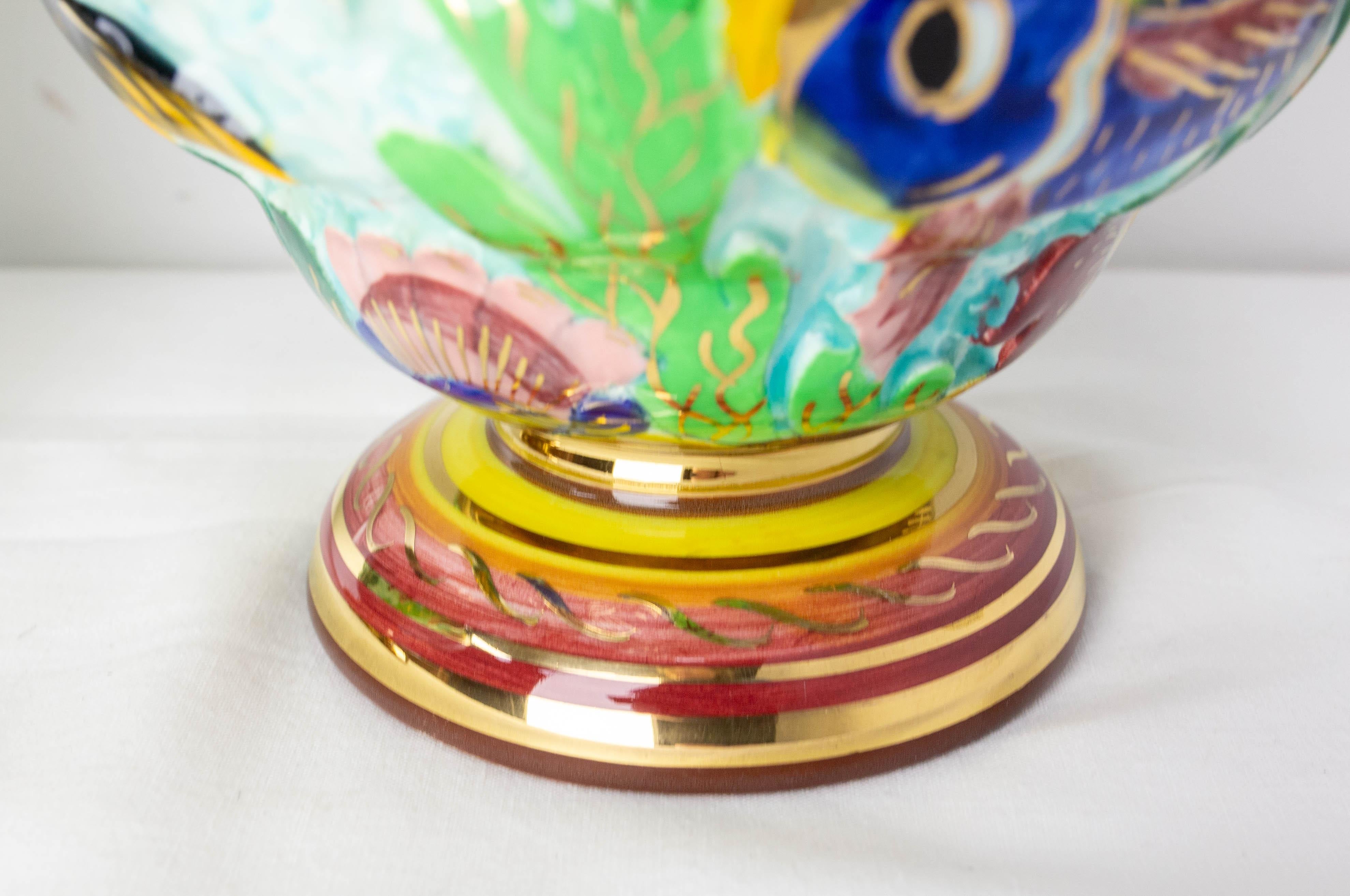Cérart Monaco Keramik Paar Vasen mit Meer Dekoration Mid-Century Französisch im Angebot 4