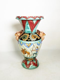 Monaco Ceramic Vase, Rococo Style, France, 1970s