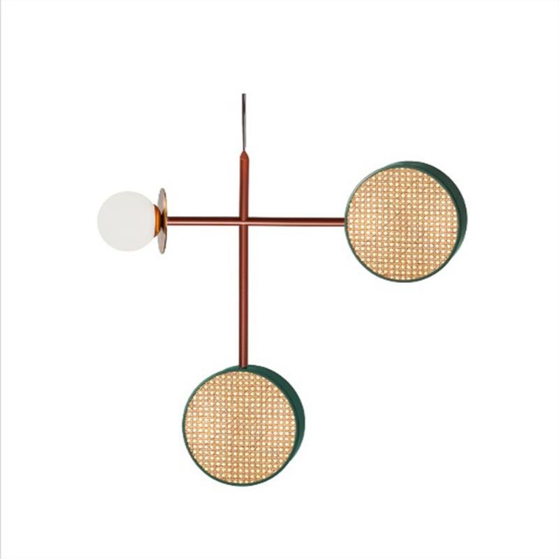 Poli Lampe à suspension contemporaine Monaco I d'inspiration Art Déco couleur cuivre, saumon et laiton en vente