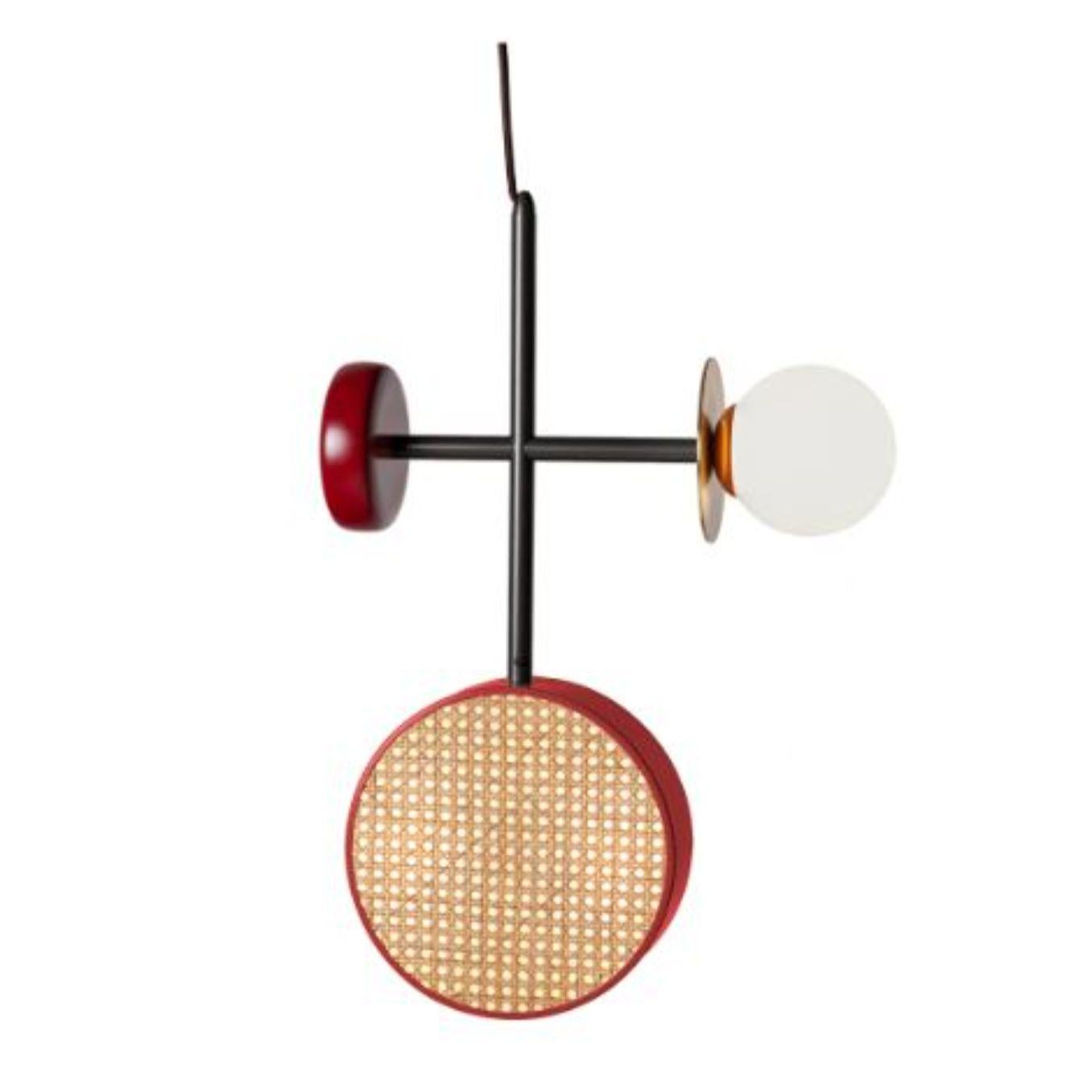 Monaco III suspension lamp by Dooq
Dimensions: W 44 x D 15 x H 70 cm
Materials: lacquered metal, brass/nickel, rattan and wood spheres.

Information:
230V/50Hz
3 x max. G9
4W LED

120V/60Hz
3 x max. G9
4W LED

Cable: 59”/1,5m

All our