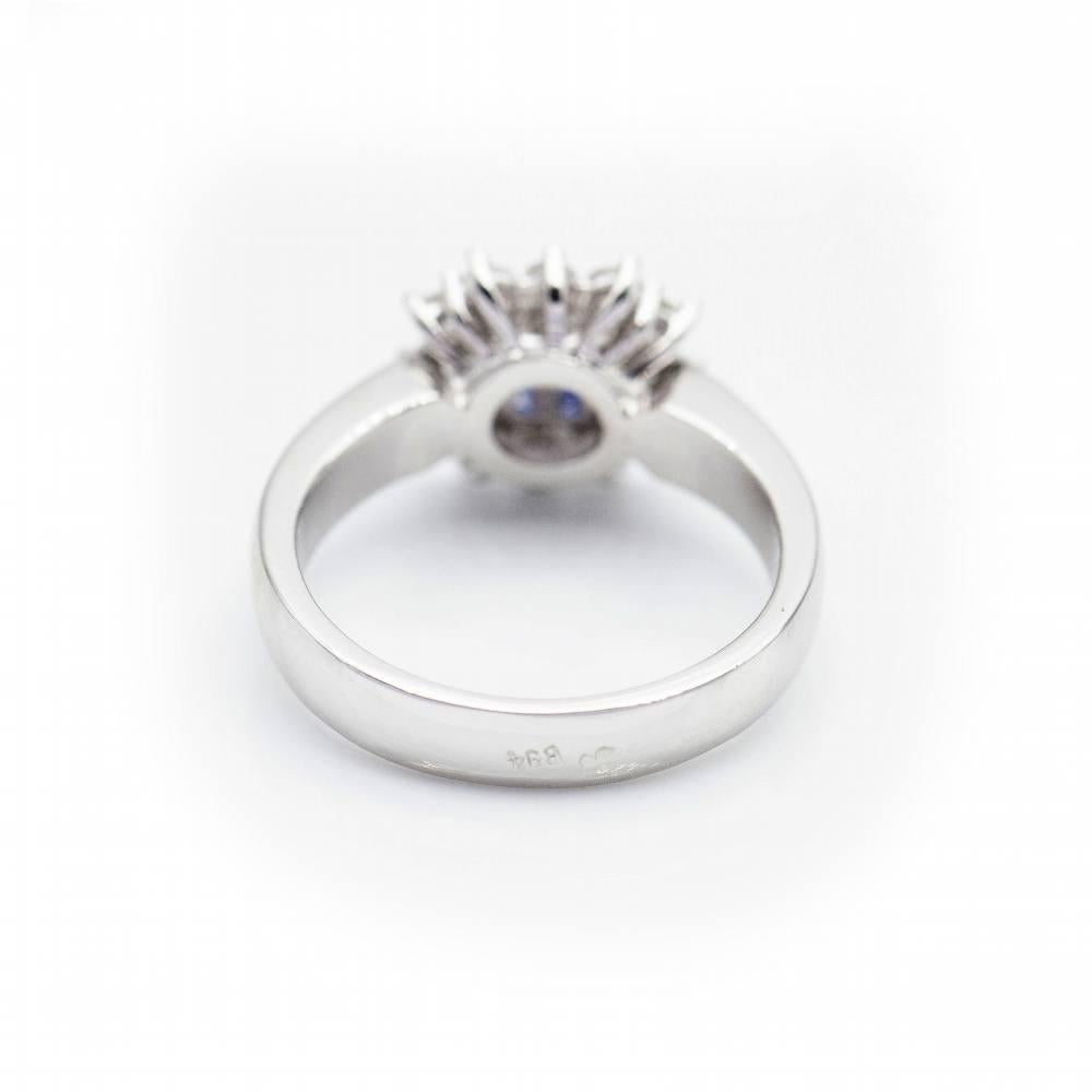 MONACO Ring with Diamonds and Sapphires In New Condition For Sale In BARCELONA, ES