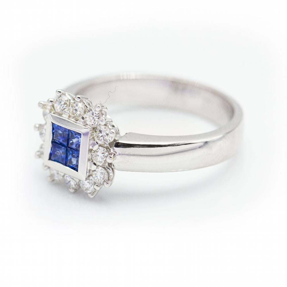 Women's MONACO Ring with Diamonds and Sapphires For Sale