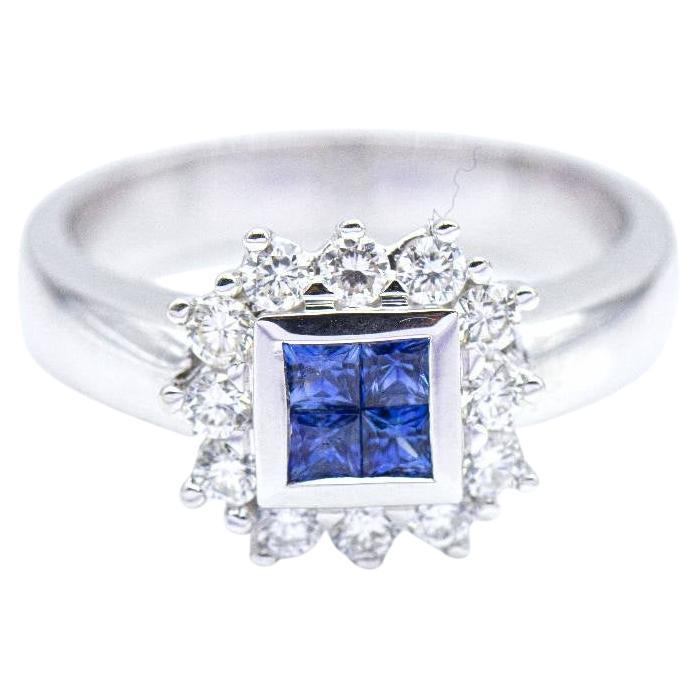 MONACO Ring with Diamonds and Sapphires For Sale