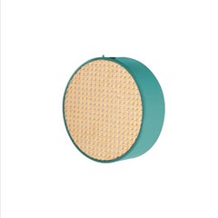 Art Deco inspired Monaco Wall I Lamp Small in Copper color and Rattan