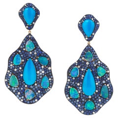 Monan 10.25 Carat Sapphires Ode to Colours Earrings 
