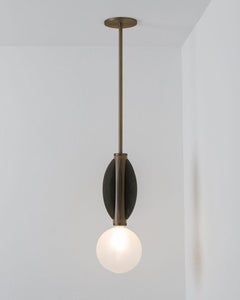 Modern Handcrafted Brushed Bronze Ceiling Mounted Lamp Light Monarch, Carla Baz