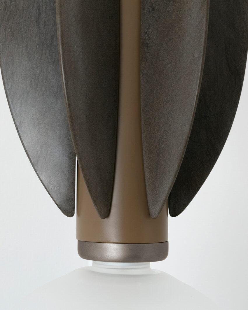 Post-Modern Monarch Brushed Stainless Steel Ceiling Mounted Lamp by Carla Baz For Sale