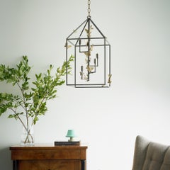 Monarch Butterfly Lantern in Aged Gold