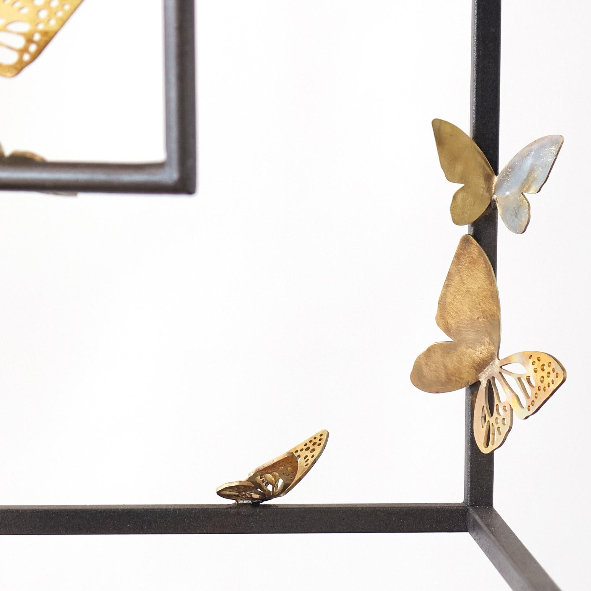 Monarch Butterfly Lantern in Brilliant Gold For Sale 1