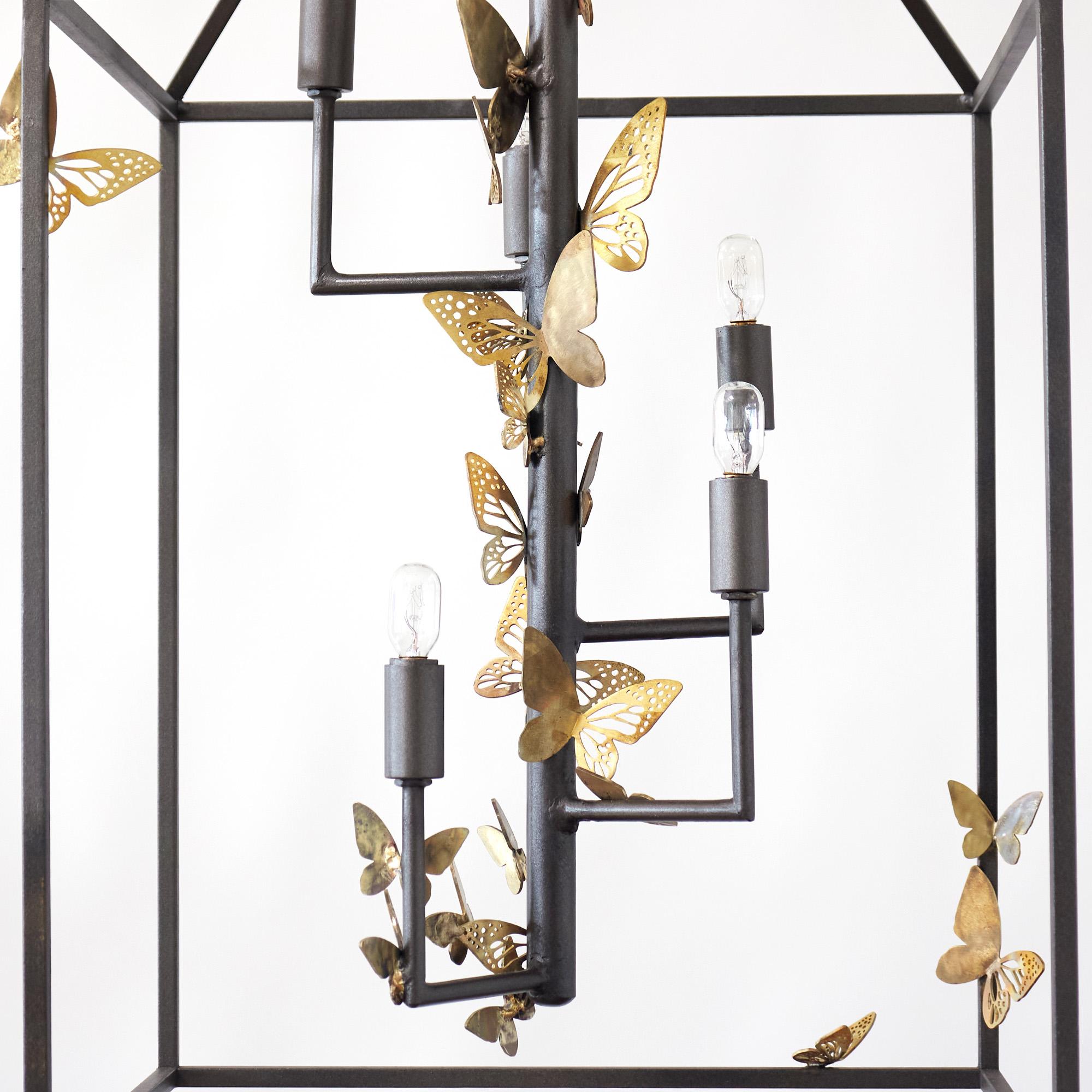 Monarch Butterfly Lantern in Brilliant Gold For Sale 2