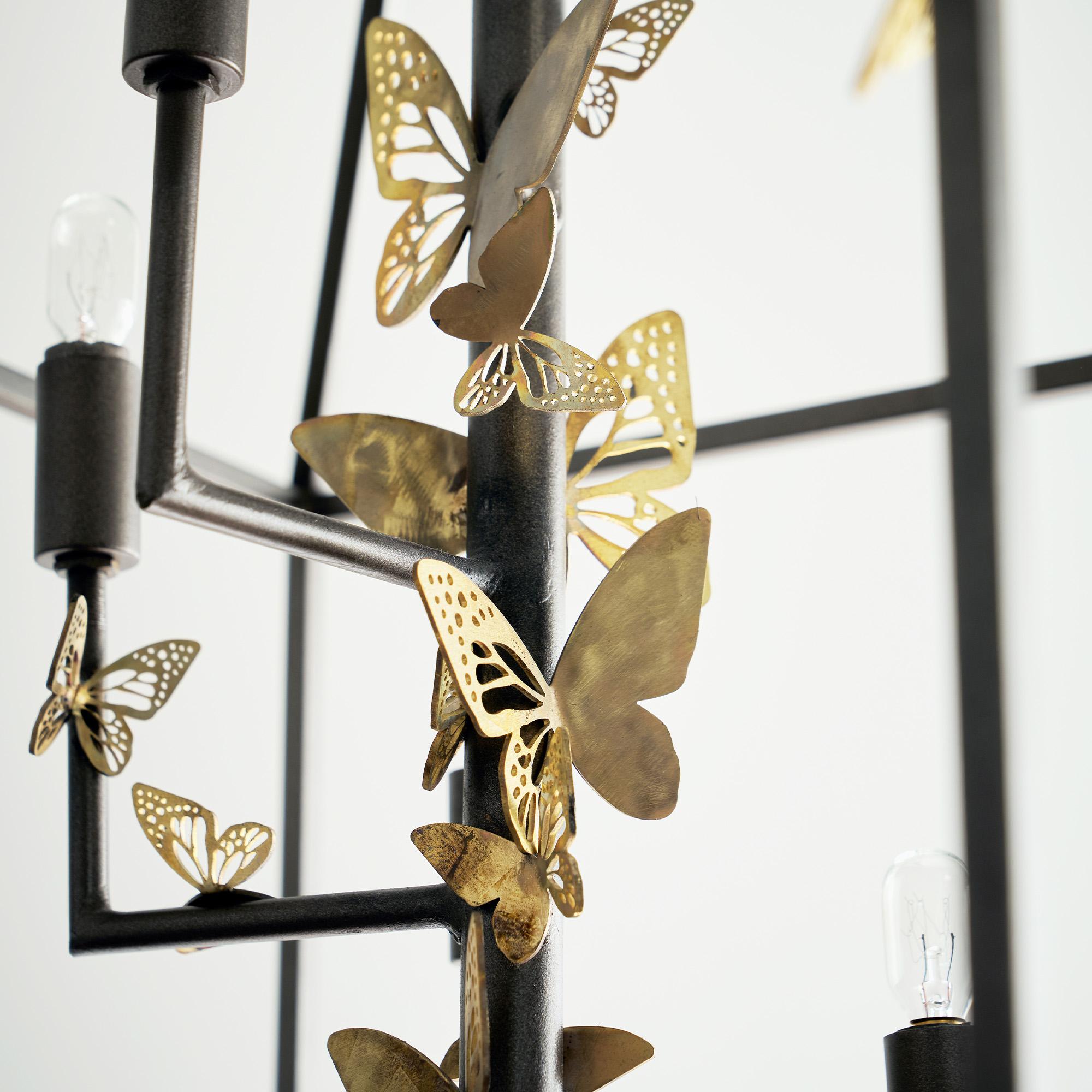 Monarch Butterfly Lantern in Tobacco In New Condition For Sale In Dallas, TX