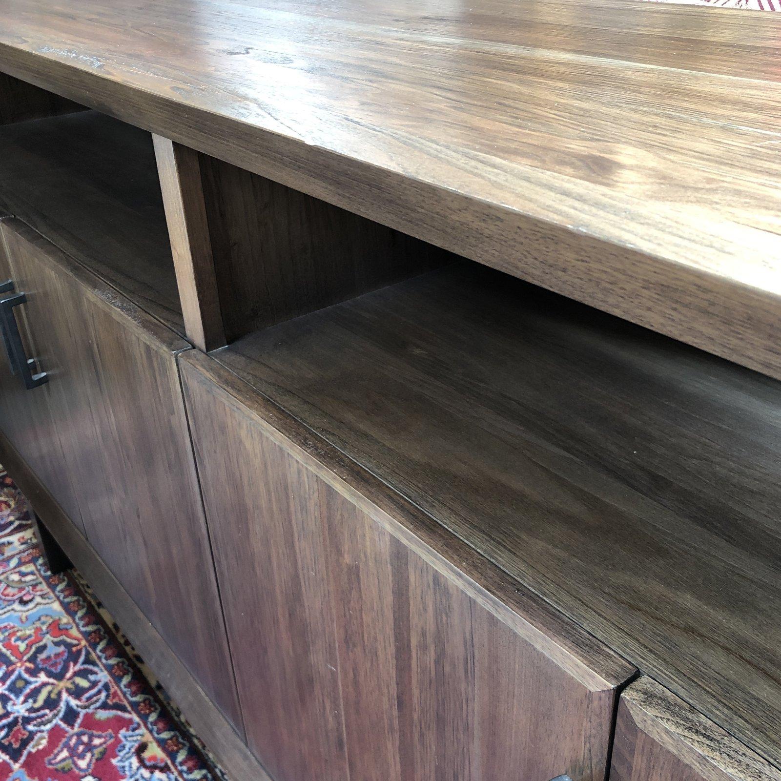 Design Plus Gallery presents the Monarch Credenza by Crate & Barrel. Designed by Maria Yee, the storage piece is crafted of solid walnut using traditional Chinese joinery. The sideboard offers a wealth of storage with 2 open shelves and 2 adjustable