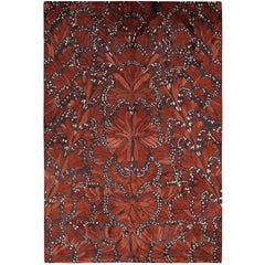 Monarch Fire Hand-Knotted 10x8 Rug in Silk by Alexander McQueen