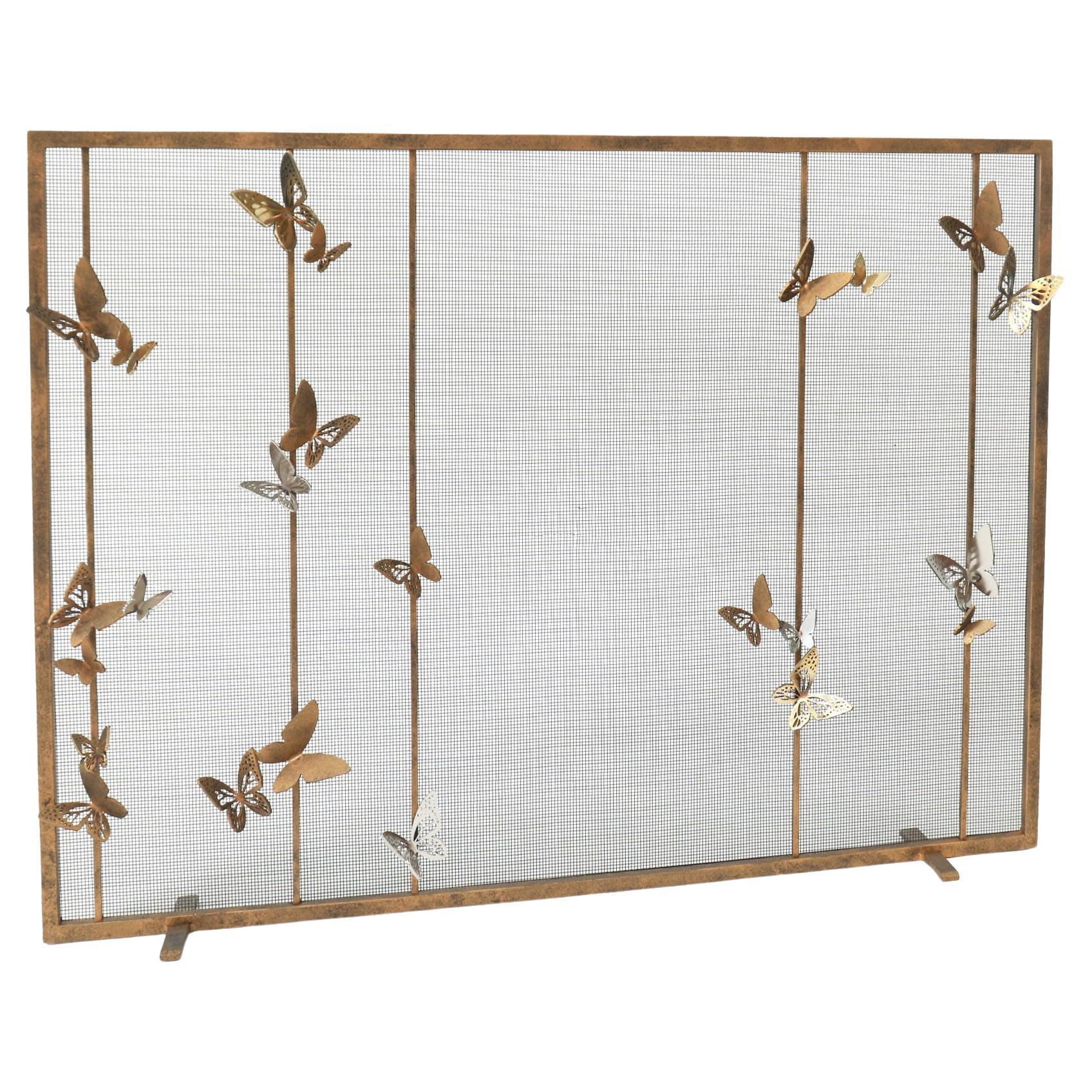 Monarch Fireplace Screen in Aged Gold 
