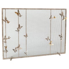 Monarch Fireplace Screen in Aged Silver 