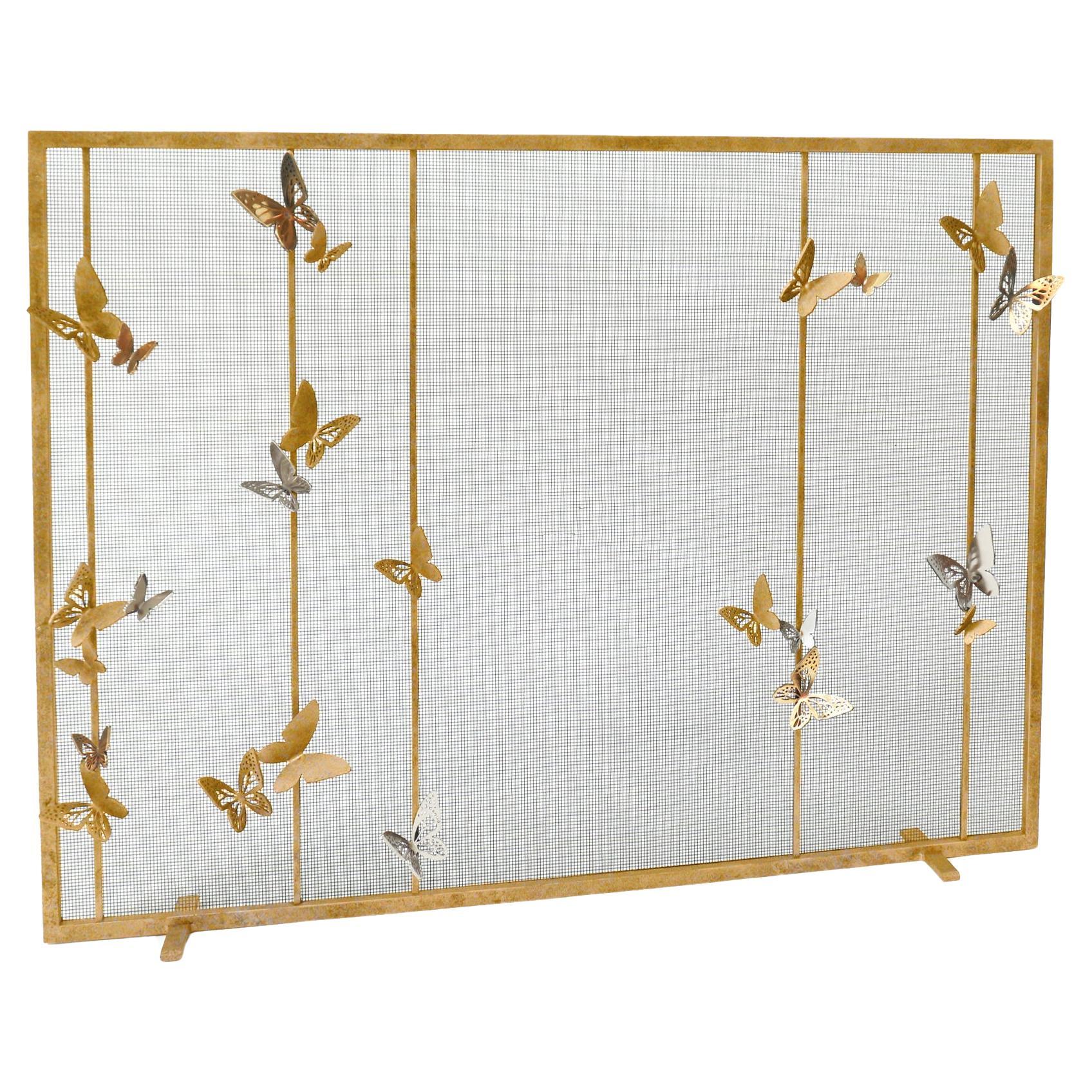 Monarch Fireplace Screen in Brilliant Gold  For Sale