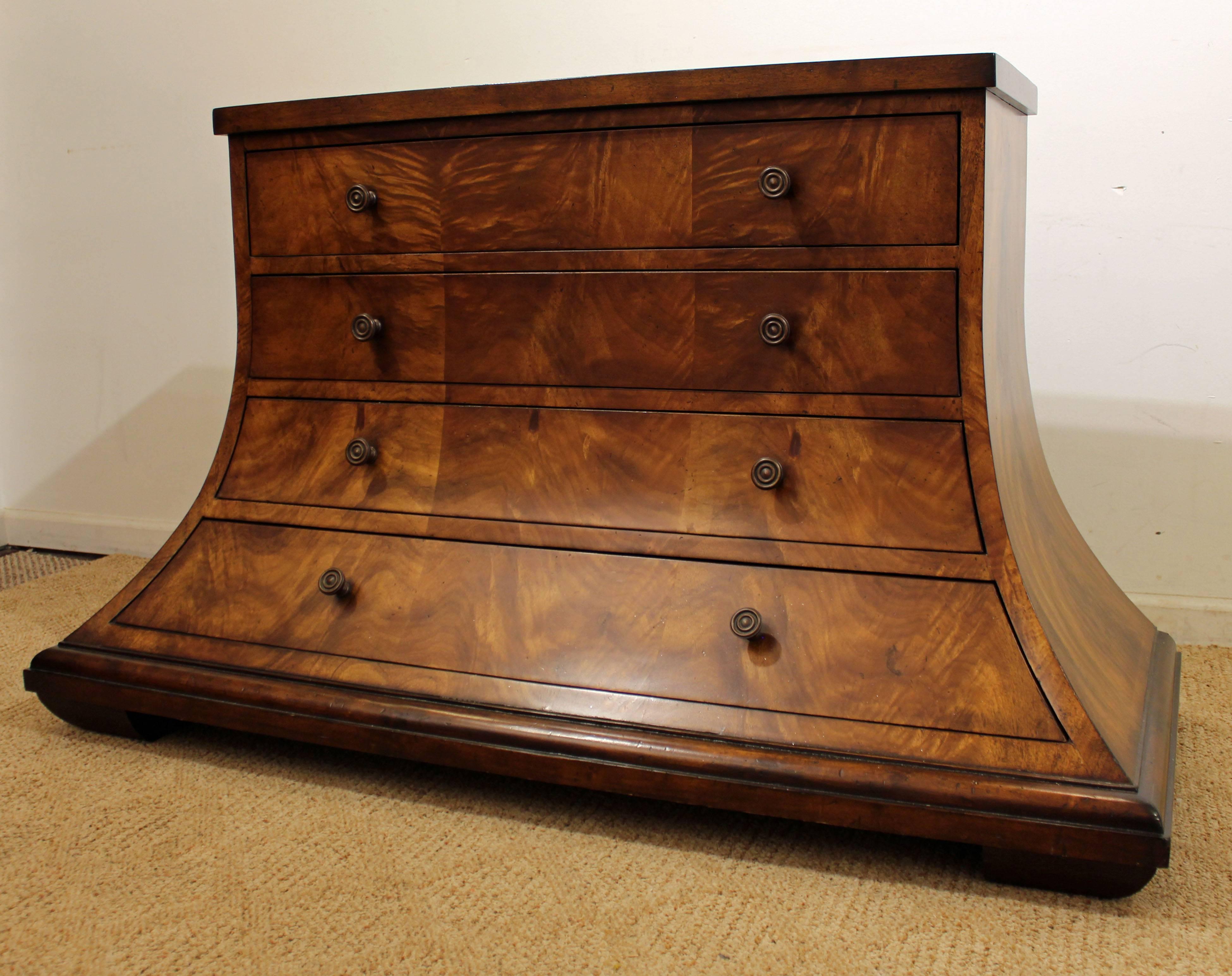 Mid-Century Modern Monarch Furniture for Century Burl Wood Stone Top Trapezoid Dresser