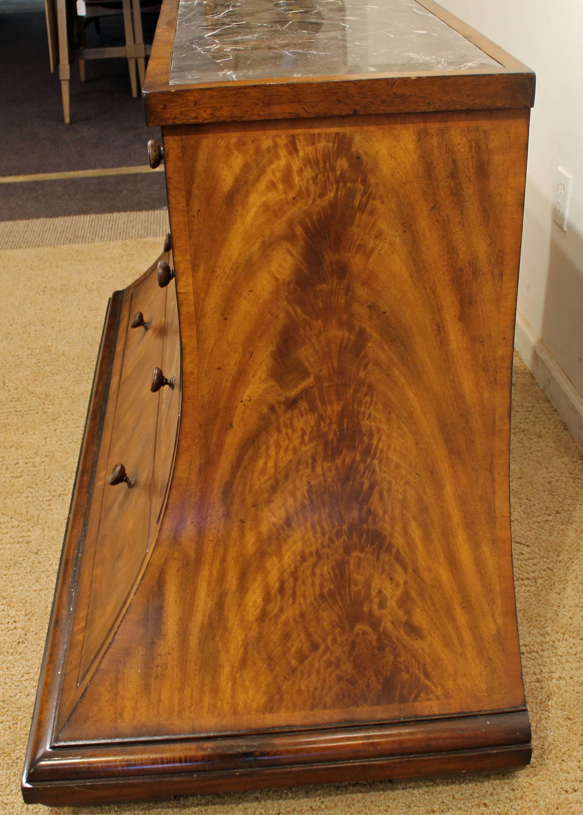 American Monarch Furniture for Century Burl Wood Stone Top Trapezoid Dresser