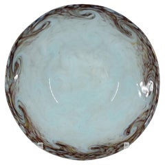 Bol en verre vintage Monart MC.VII bleu pâle et cuivre Aventurine