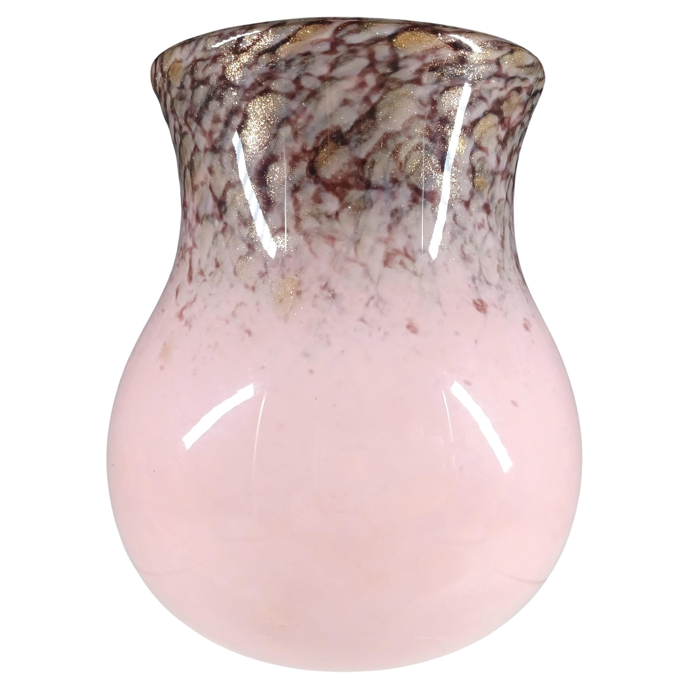 Monart SA.IX Jarrón de Cristal Vintage Aventurina Cobre Rosa