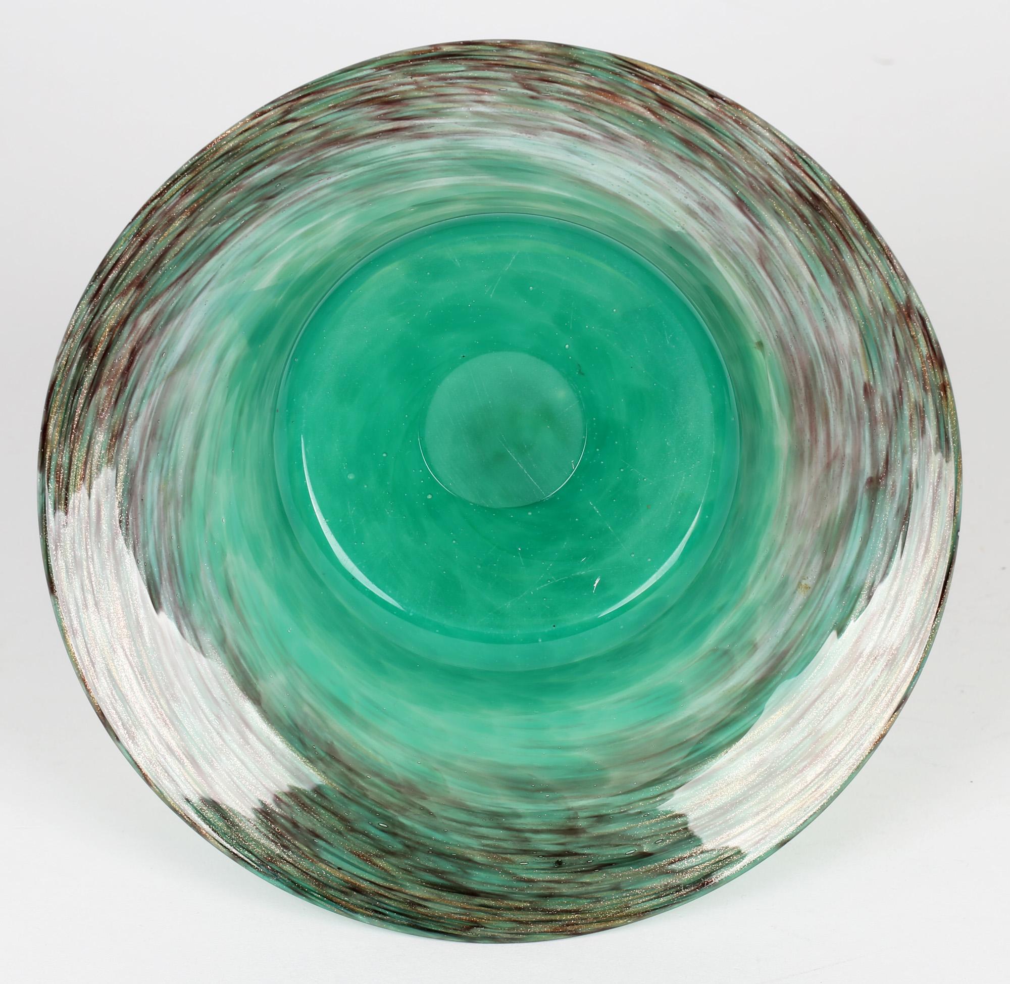 teal glass bowl