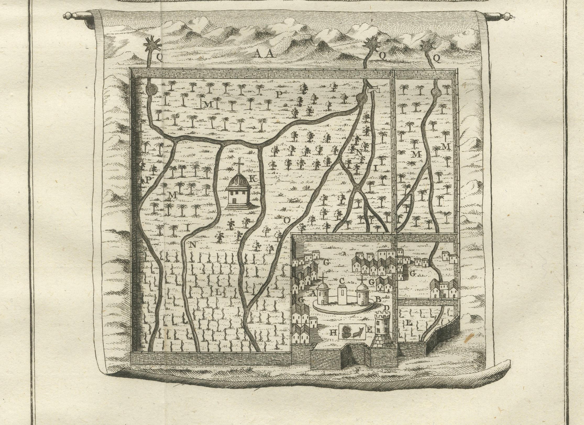 Mapas de los monasterios de San Pablo y San Antonio en el desierto egipcio - c.1776 en Bueno estado para la venta en Langweer, NL