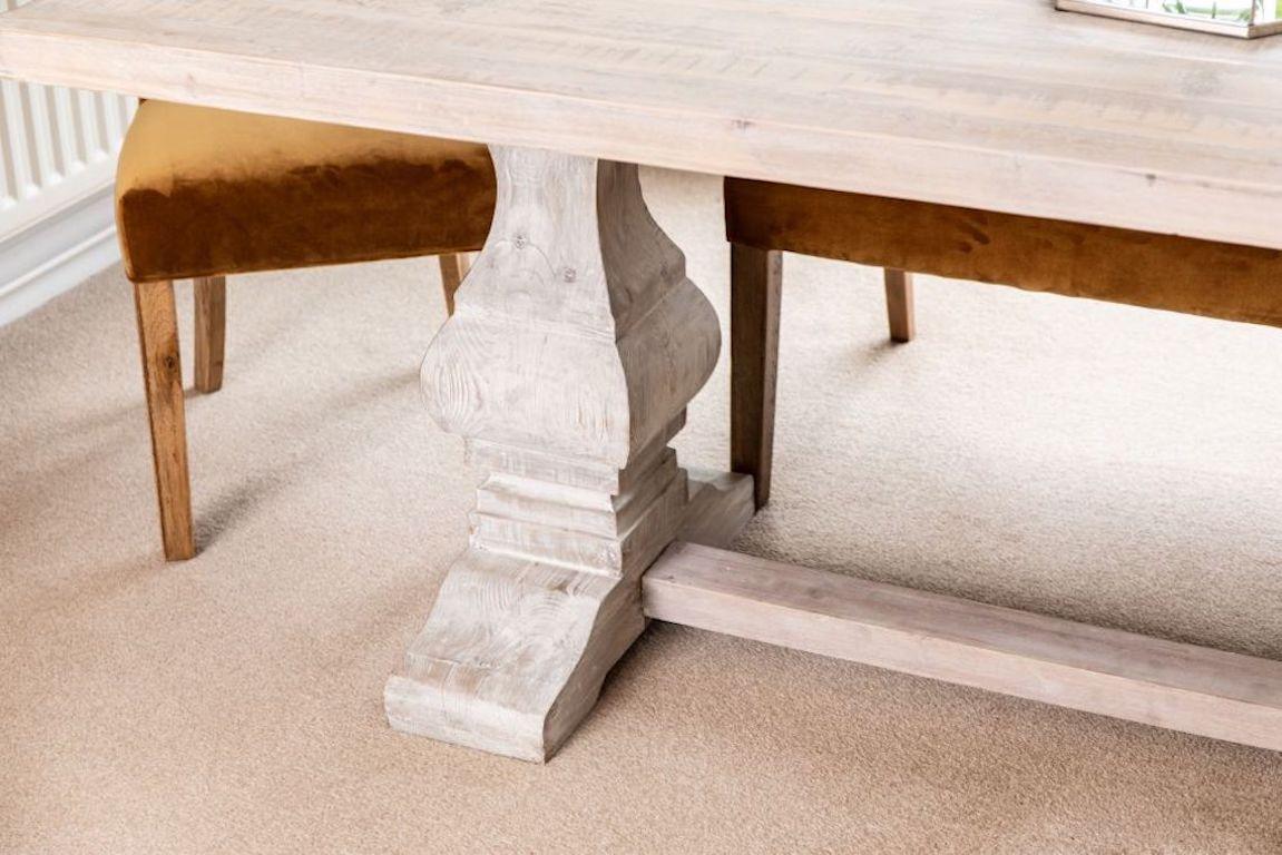 Monastery Reclaimed Pine Dining Table, 20th Century For Sale 12