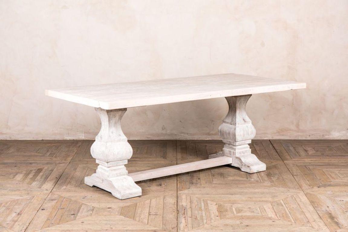A fine monastery reclaimed pine dining table, 20th century. 

If you are looking for a standout dining table that is full of character, then look no further than the ‘Monastery’ reclaimed pine dining table. For dining in style, situate the
