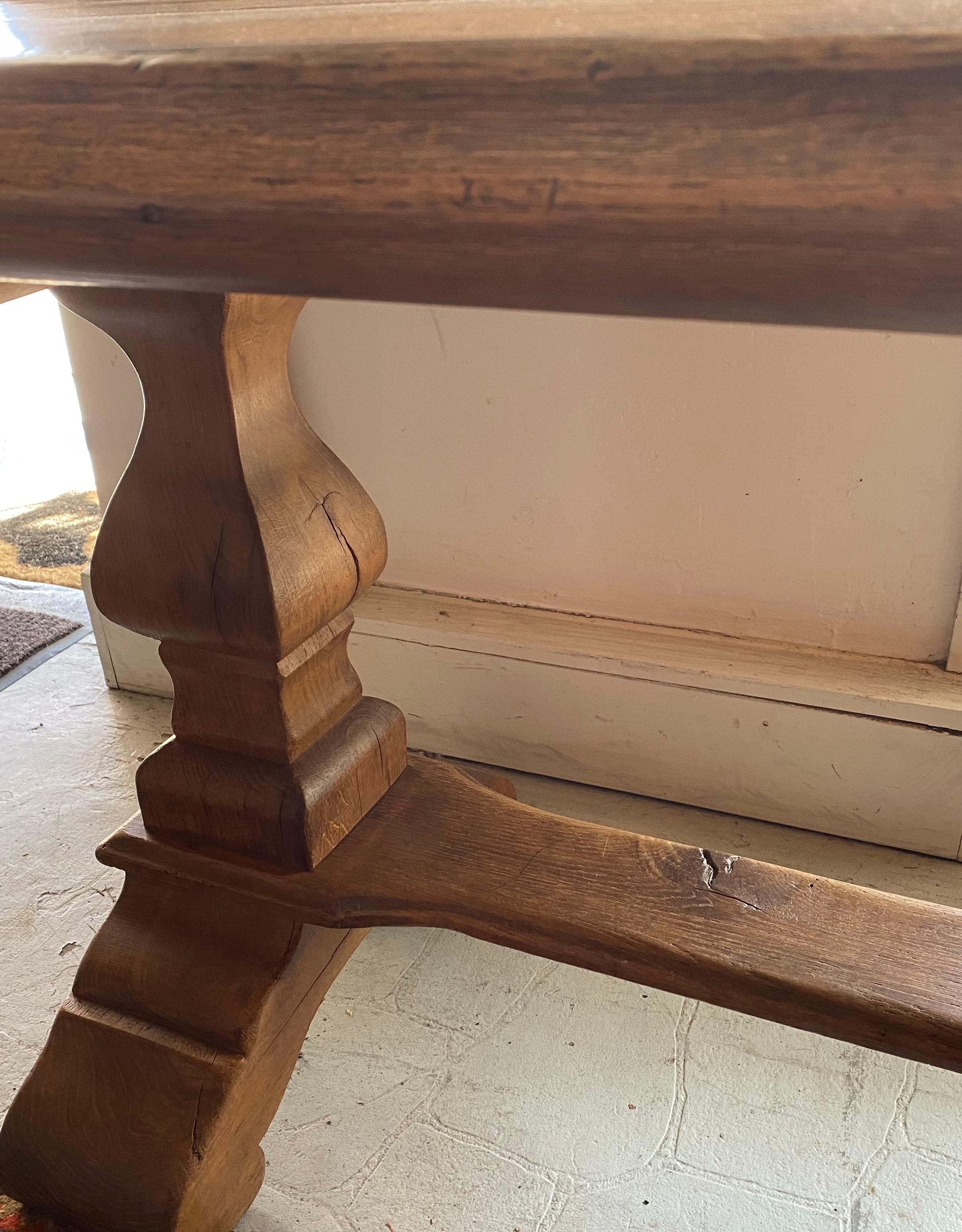 Country Monastery Table 1900 in Oak For Sale