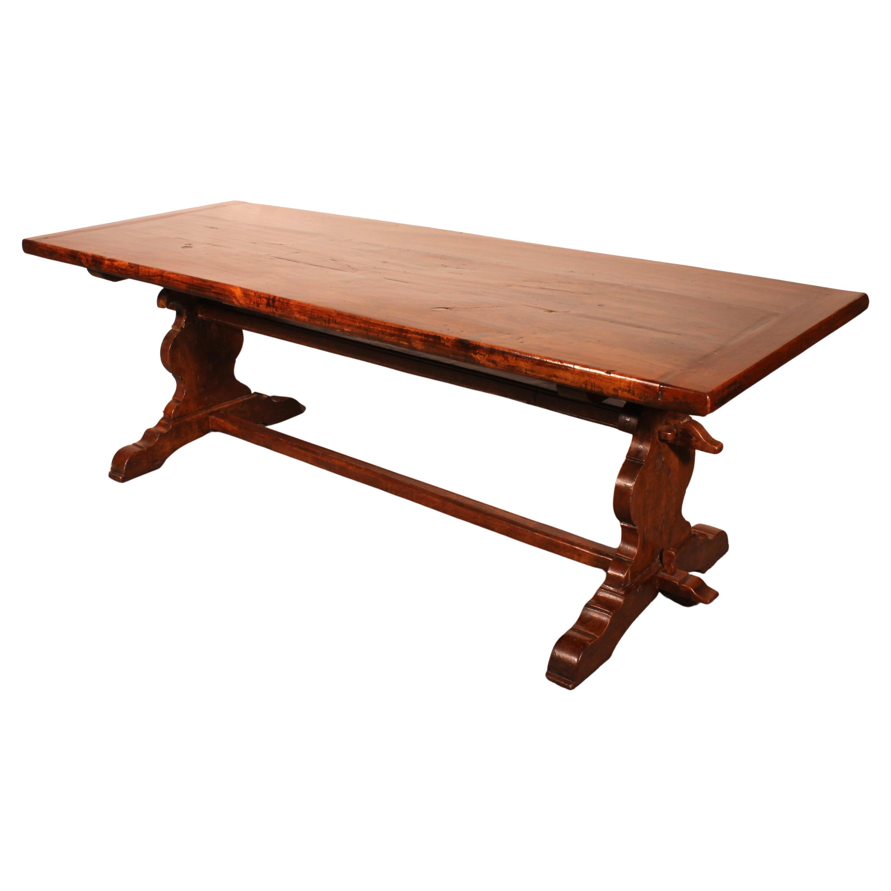 Monastery Table In Walnut And Oak For Sale