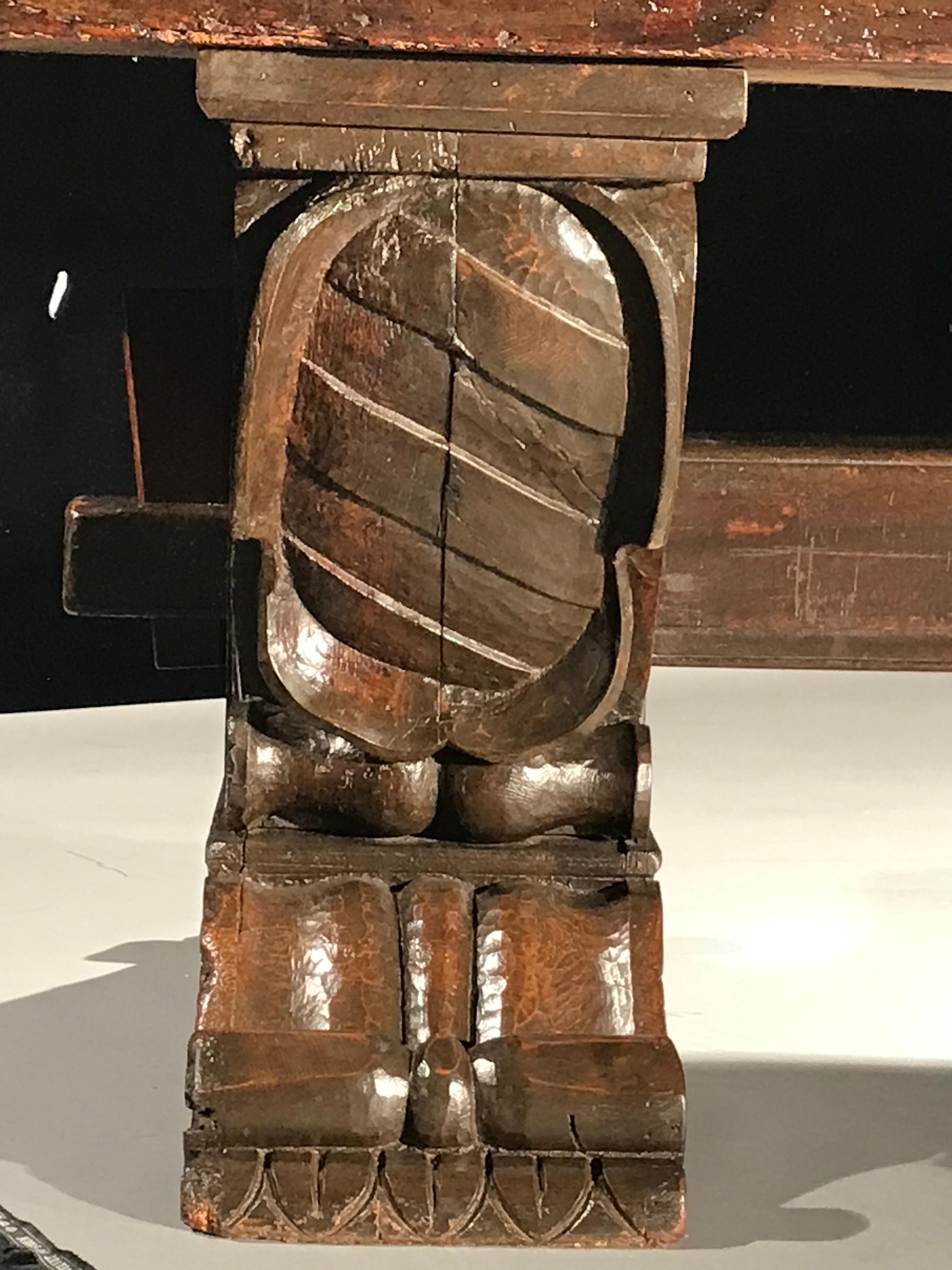 Mesa Caballete Monasterio Una Tabla Nogal Biscione Milan Armorial 14-16 asiento 10ft en venta 5