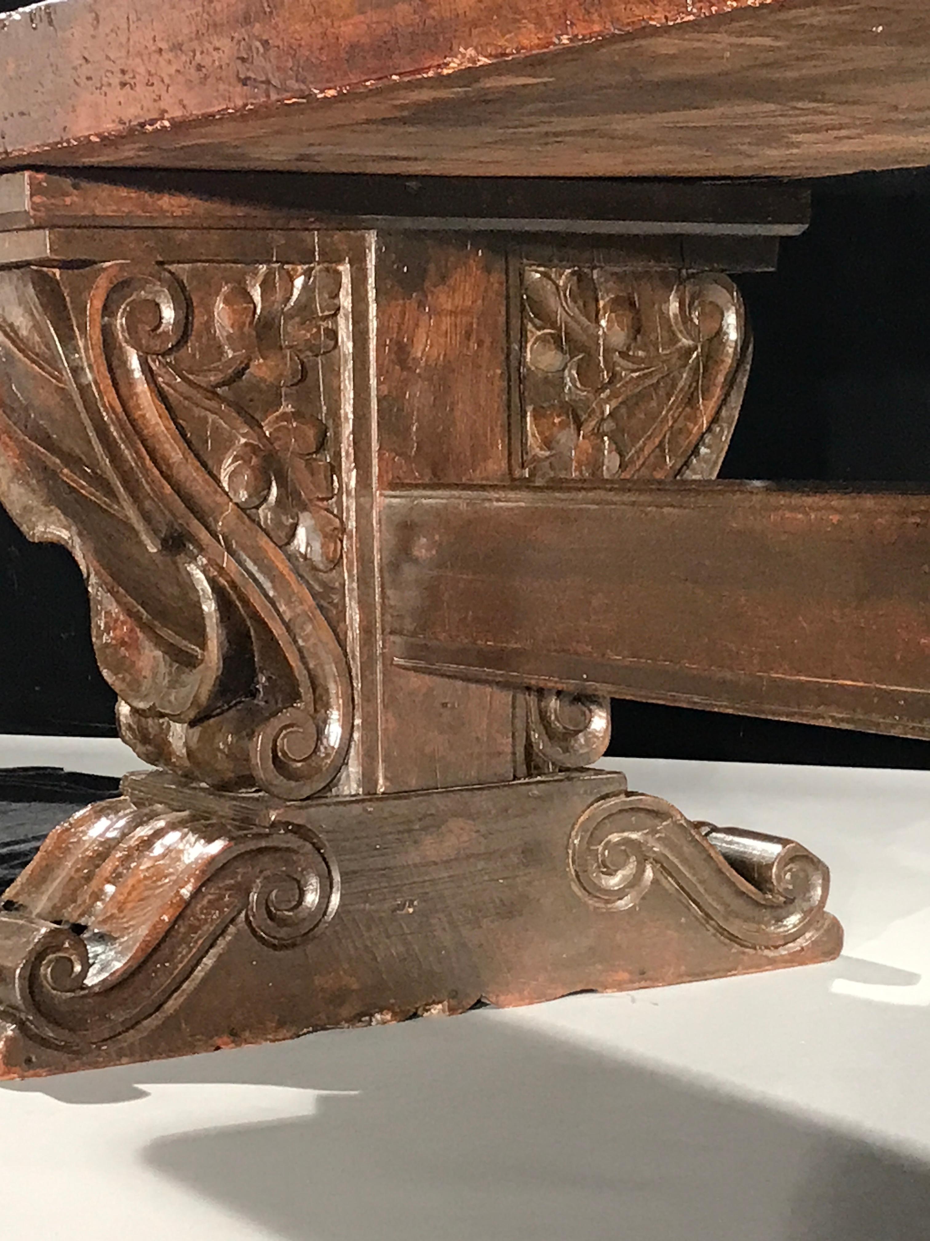 Mesa Caballete Monasterio Una Tabla Nogal Biscione Milan Armorial 14-16 asiento 10ft en venta 9