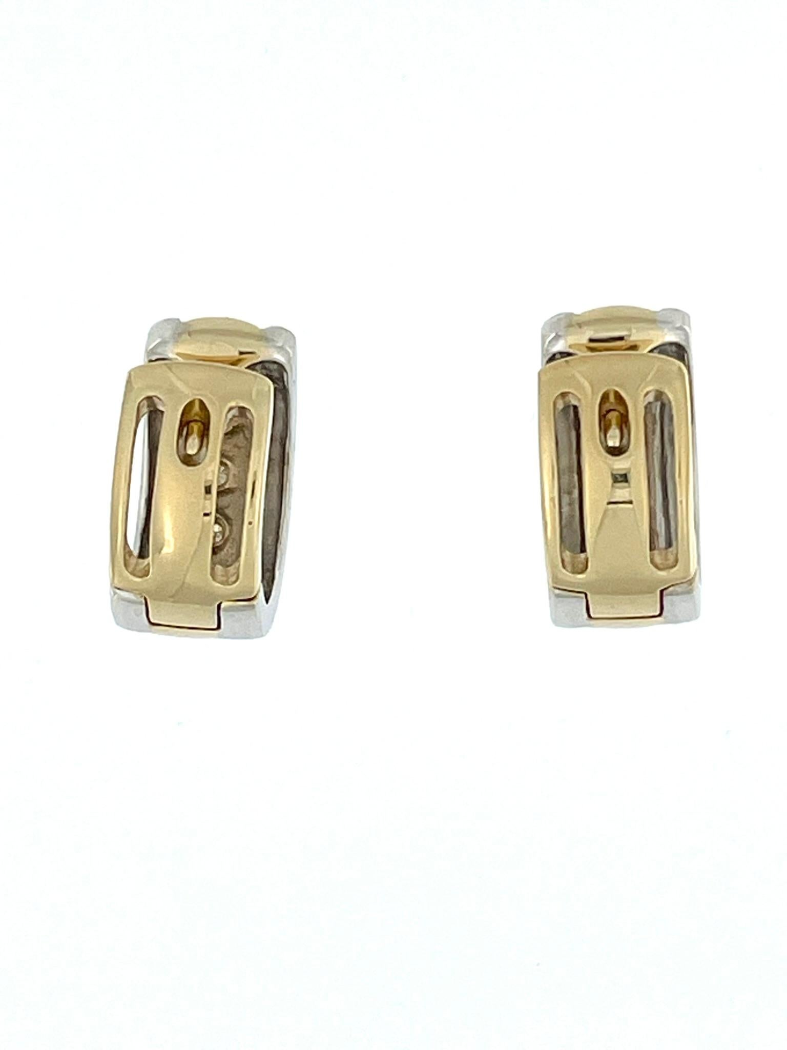 Taille brillant Boucles d'oreilles Moncara en or 14 carats avec diamants en vente