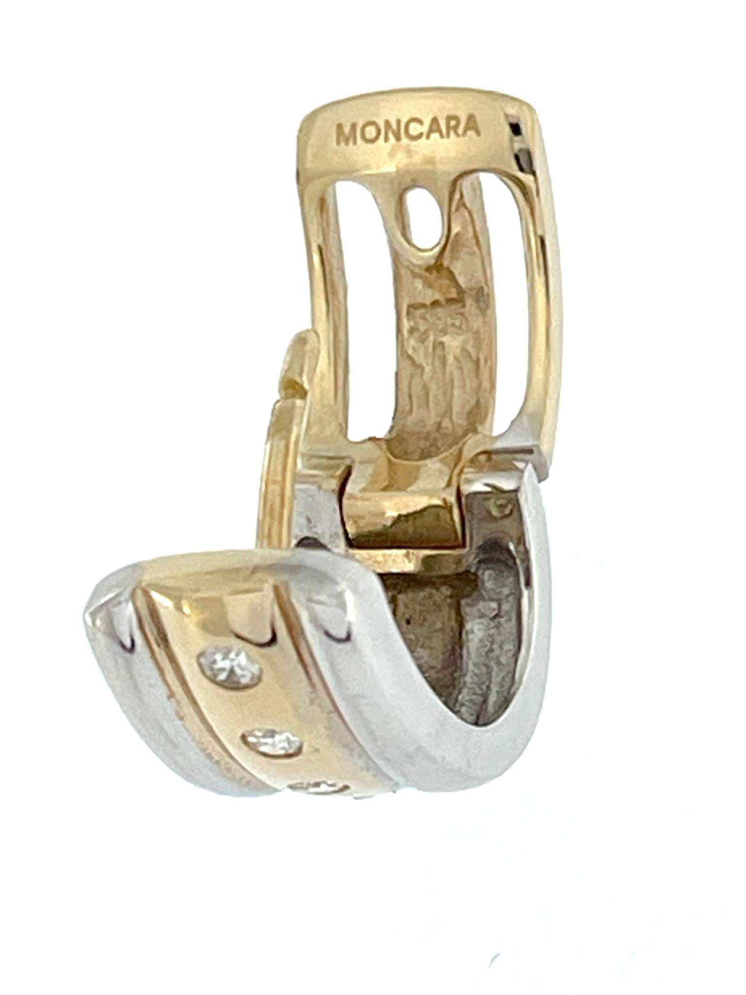 Boucles d'oreilles Moncara en or 14 carats avec diamants Bon état - En vente à Esch sur Alzette, Esch-sur-Alzette