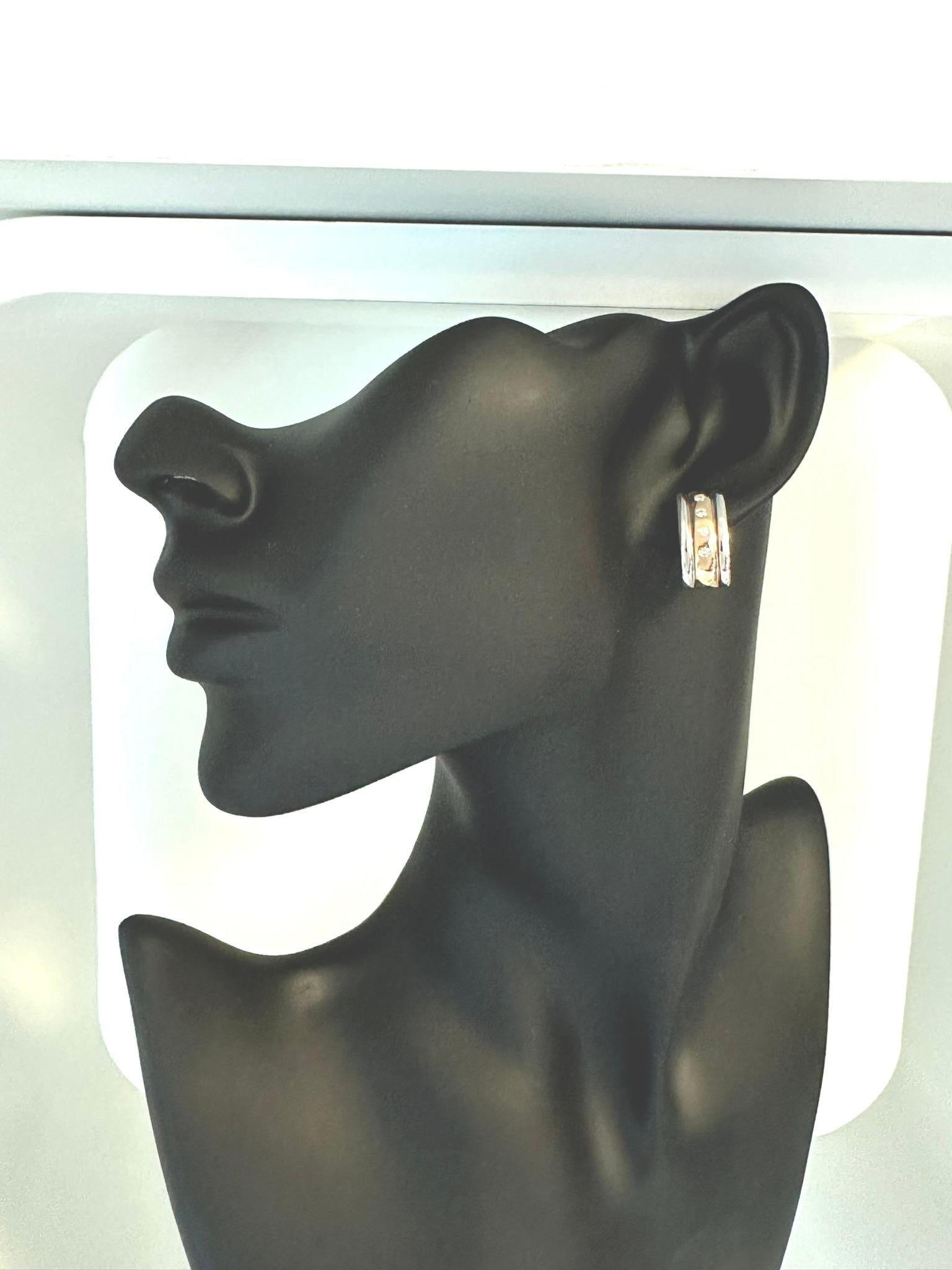 Boucles d'oreilles Moncara en or 14 carats avec diamants Pour femmes en vente