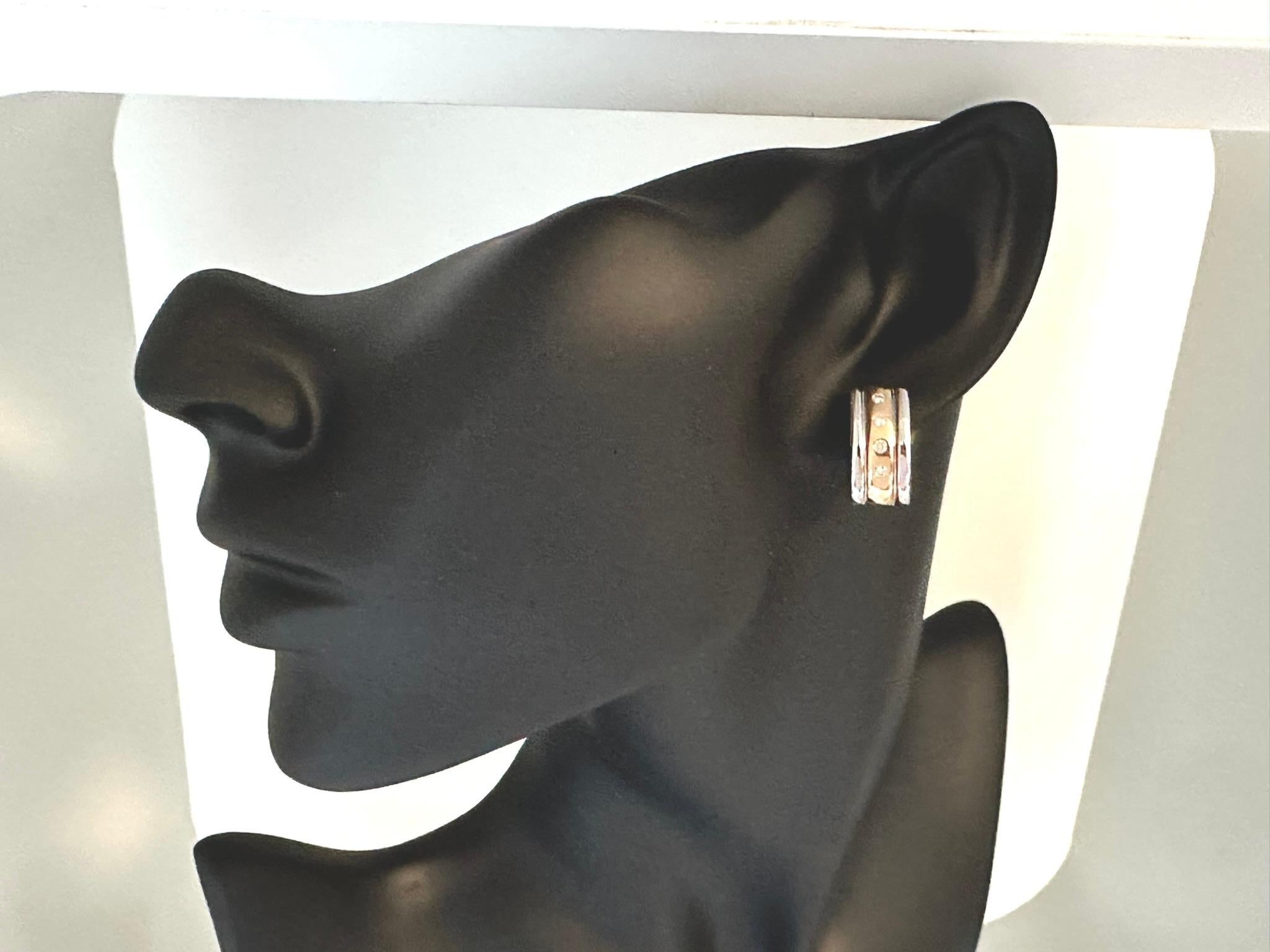 Brilliant Cut Moncara 14 karat Gold Earrings with Diamonds For Sale