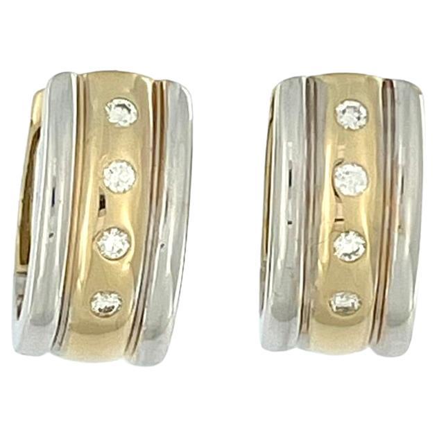 Boucles d'oreilles Moncara en or 14 carats avec diamants en vente