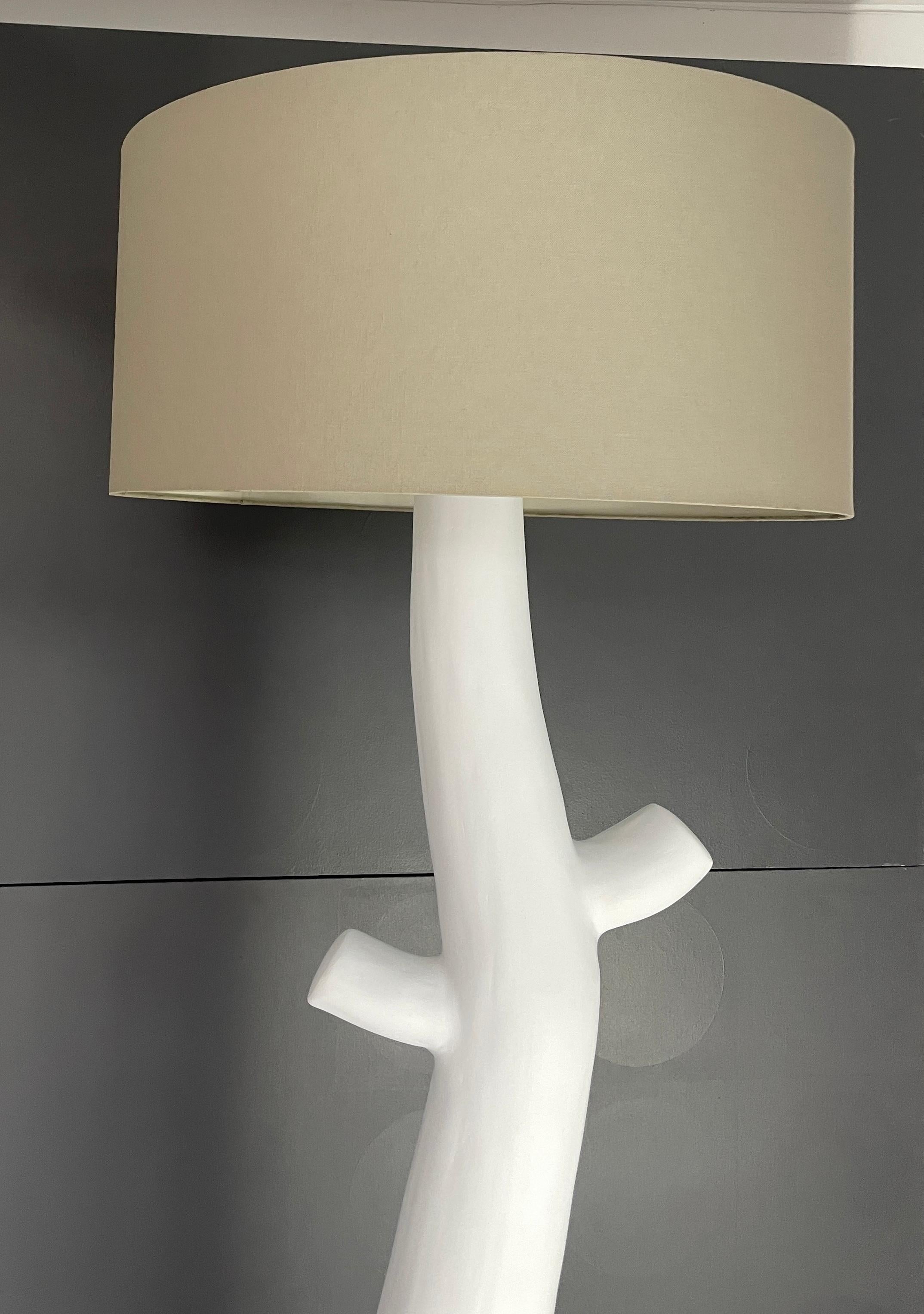 Linen Monceau Floor Lamp, by Bourgeois Boheme Atelier For Sale